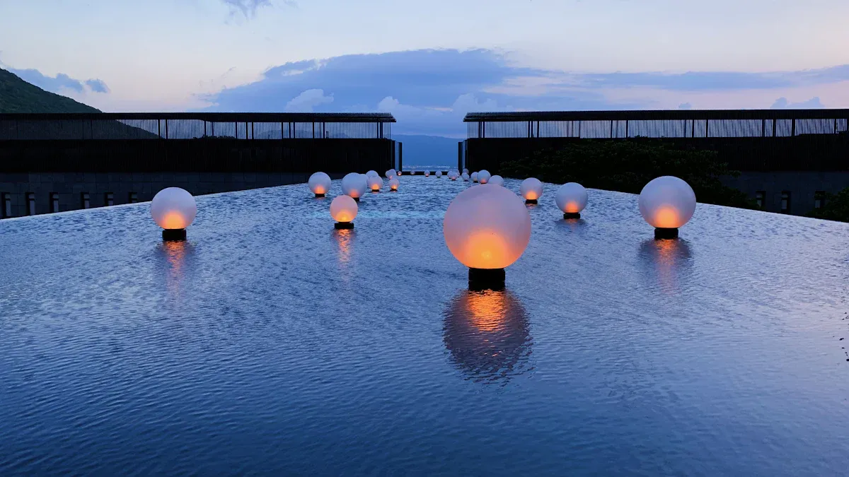 White LED Floating Light Balls Create Instant Ambiance and Elegance