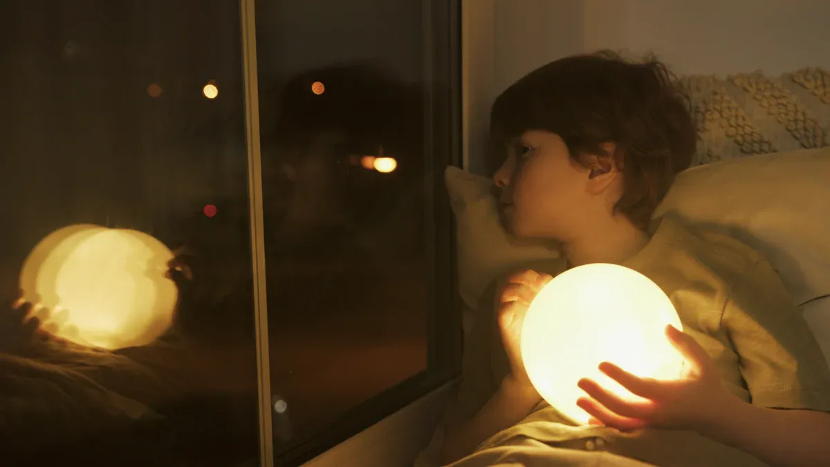 Using a Solar Ball Lamp for Bedtime Stories
